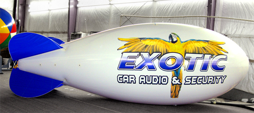 21ft advertising blimp-white color blimp with printing 21 feet in length helium blimp